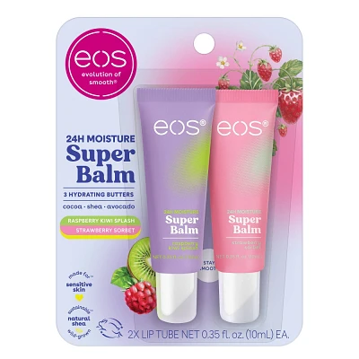 eos 24hrs Moisture Super Balm - Raspberry Kiwi Splash & Strawberry Sorbet - 0.35 fl oz/2pk