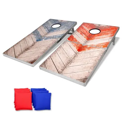 GoSports Rustic Red and Blue Design Cornhole Game Set - 10pc