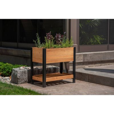 Vita 18x32 Rectangular Wood Mezza Sprout Farm Garden Bed Light Brown: Cedar, Elevated, Outdoor/Indoor