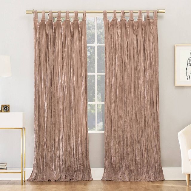 63x50 Odelia Distressed Velvet Tab Top Light Filtering Curtain Panel Pink - No. 918: Modern Velvet Curtains