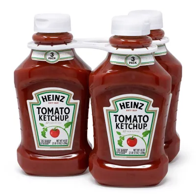 HEINZ Tomato Ketchup Squeeze Bottle - 44oz / 3pk