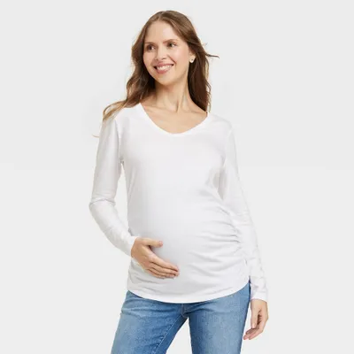 Long Sleeve Scoop Neck 3pk Bundle Maternity T-Shirt - Isabel Maternity by Ingrid & Isabel Black/White/Gray