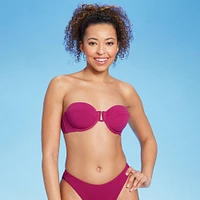 Women Balconette Underwire Crepe Bikini Top