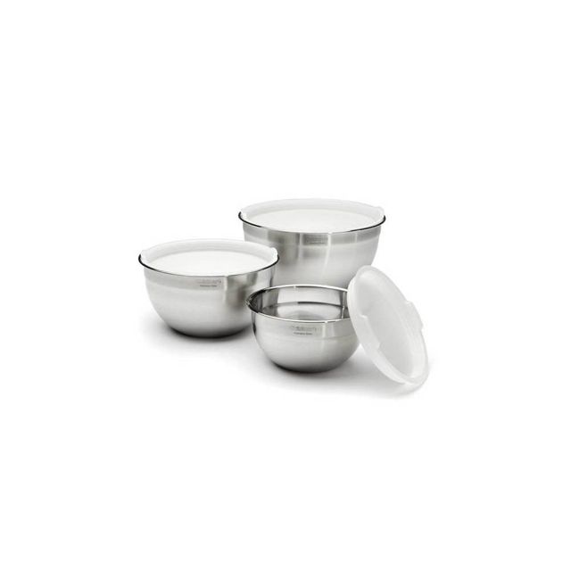 Cuisinart Set of 3 Stainless Steel Mixing Bowls with Lids