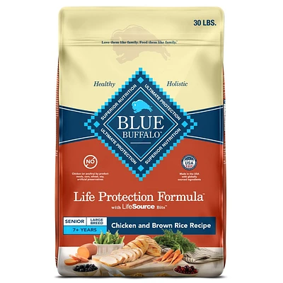 Blue Buffalo Life Protection Chicken & Brown Rice Recipe Large Breed Senior Dry Dog Food - 30lbs