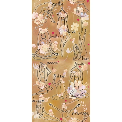 RoomMates Yoga Goddesses Brown Peel and Stick 1pc Wallpaper