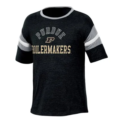 NCAA Purdue Boilermakers Girls hort leeve triped hirt