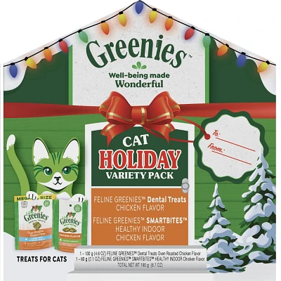 Greenies Holiday Gift Set with Seafood and Chicken Flavor Cat Treats - 6.7oz/2pk