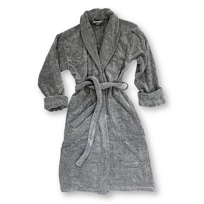 BedVoyage L/XL Melange Viscose From Bamboo Cotton Bath Robe Charcoal