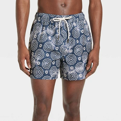 Mens 5 Floral Print Swim Trunks - & XS