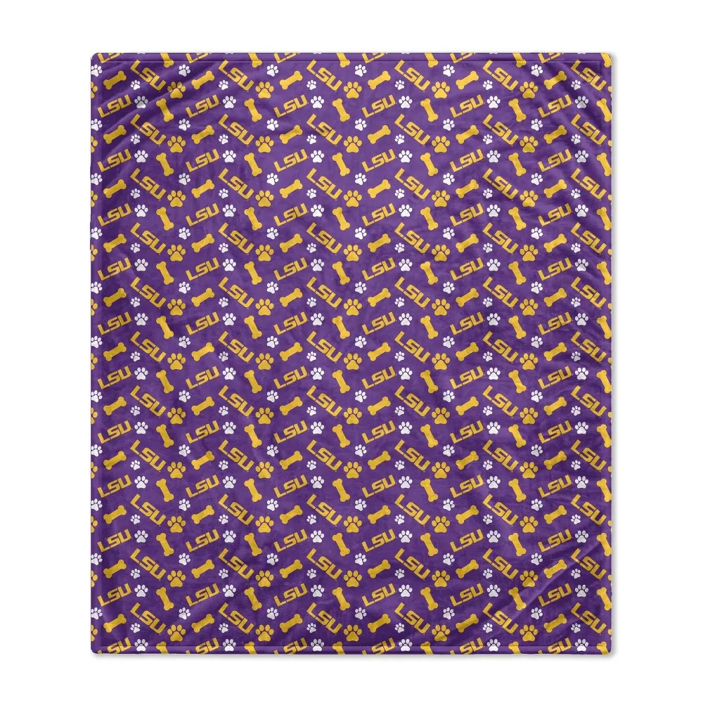 NCAA LSU Tigers Bones Repeat Pet Blanket