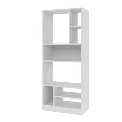 53.15 Valenca 8 Shelf Bookcase White - Manhattan Comfort: Modern Storage, Sleek Finish