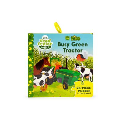 John Deere Kids Busy Green Tractor - (2 in 1 Read & Play) by Jack Redwing (Board Book)