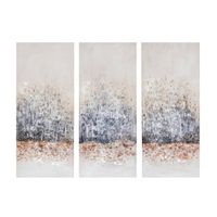 (Set of 3) 15 x 35 Twilight Mystere Hand Brush Embellished Canvas Blush/Grey