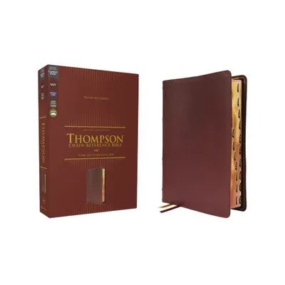 Nkjv, Thompson Chain-Reference Bible, Genuine Leather, Calfskin, Burgundy, Red Letter, Thumb Indexed, Comfort Print - by Zondervan (Leather Bound)