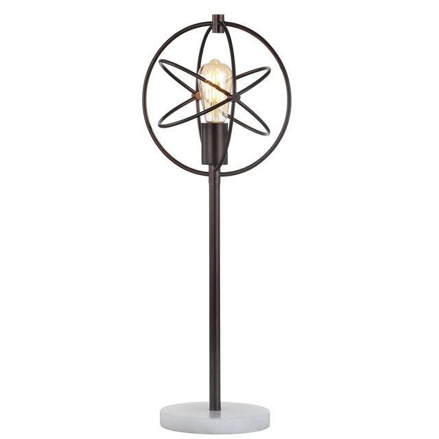 26.5 Metal Atomic Caged Edison Bulb Table Lamp (Includes LED Light Bulb) Black - JONATHAN Y