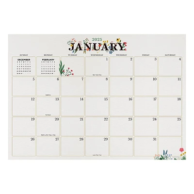 TF Publishing 2025 Desk Pad Calendar 12x17 Floral