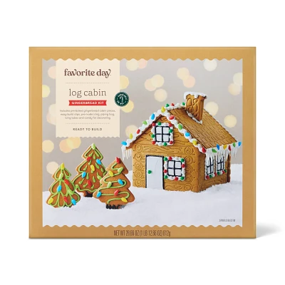 Christmas Log Cabin Gingerbread House Kit - 32.66oz - Favorite Day