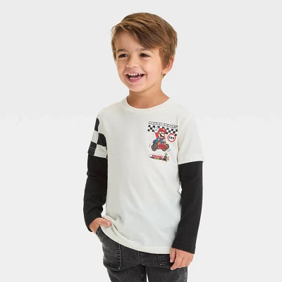 Toddler Boys Nintendo Super Mario Racing Collection Long Sleeve T-Shirt