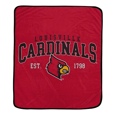 NCAA Louisville Cardinals Vintage Arch Block Flannel Fleece Blanket