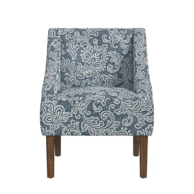 Classic Swoop Arm Chair Jacobean Print - HomePop: Polyester