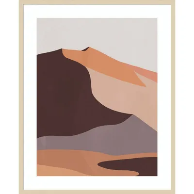 33x41 Desert Dunes II by Annie Warren Wood Framed Wall Art Print Brown - Amanti Art: Modern Acrylic Lithograph, Fir Wood Frame