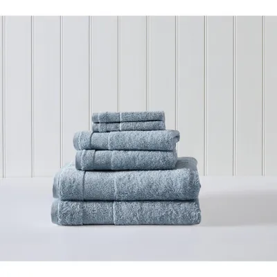 6pc Island Retreat Bath Towel Set Blue - Tommy Bahama: Cotton Terry, OEKO-TEX Certified, Assorted Sizes