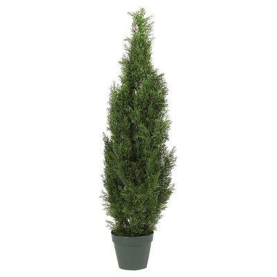 Nearly Natural 4 Cedar Tree Silk Tree (In-door/Out-door): Weather-Resistant, No Assembly, Includes Pot