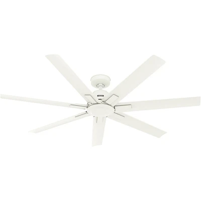 Hunter Fan 60 Downtown Damp Rated Ceiling Fan and Wall Control Matte White