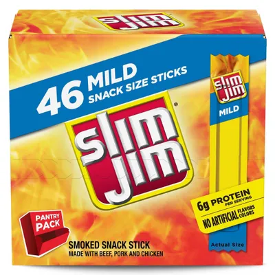 Slim Jim Mild Smoked Snack Size Sticks  12.88oz/46ct