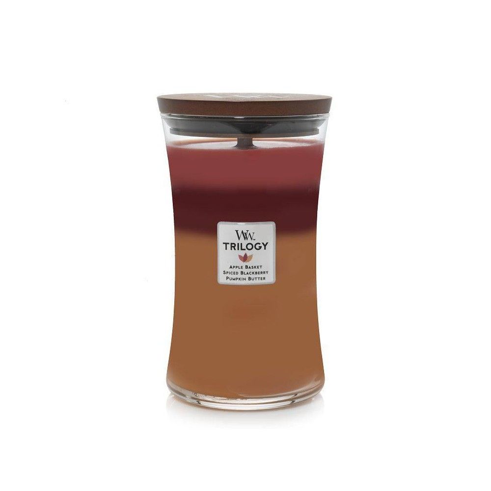 WoodWick Autumn Harvest Trilogy Large Jar Candle Pink/Red/Orange 21.5oz