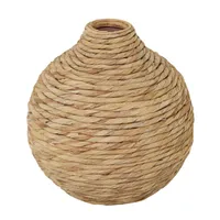 The Novogratz Seagrass Handmade Woven Vase Brown - Olivia & May: Bohemian Style, Bottle Shape, Tabletop Decor