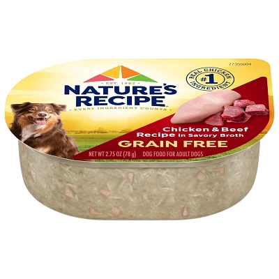 Natures Recipe Grain Free Chicken & Beef Wet Dog Food in Wholesome Broth - 2.75oz