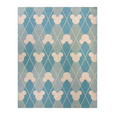 Mickey Mouse 5 x 7 Argyle Oasis Outdoor Rug Grain