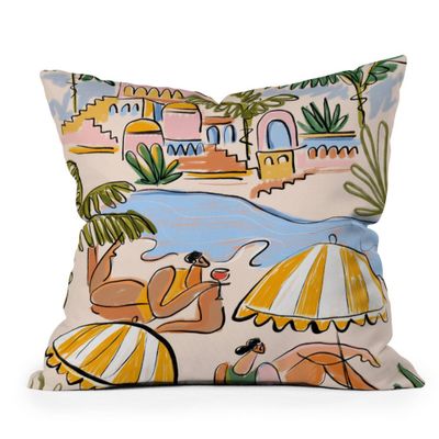 Maggie Stephenson Amalfi Coast Italy Outdoor Throw Pillow