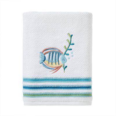 Ocean Watercolor Bath Towel White - SKL Home