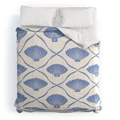 Deny Designs King thespacehouse Coastal Ocean Blue Seashells Comforter and Sham Set