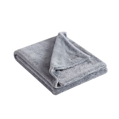 50x60 Ribbed Super Soft Textured Solid Throw Blanket Gray - Eddie Bauer