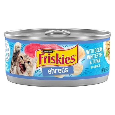 Purina Friskies Shreds Wet Cat Food with Ocean White Fish & Tuna In Sauce - 5.5oz