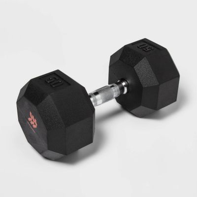 Hex Dumbbell 50lbs Black - All in Motion