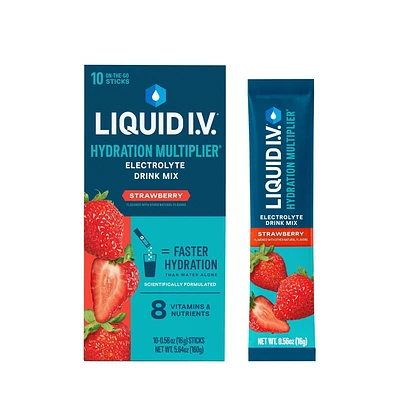 Liquid I.V. Hydration Multiplier Vegan Powder Electrolyte Supplements - Strawberry