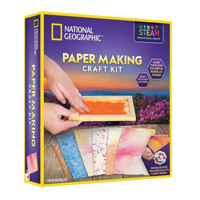 Paper Making Craft Kit - National Geographic: DIY Art Kit for Kids, Papermaking Supplies, Gifts & Toys for 10 Year Olds