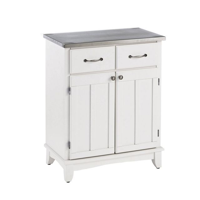 36 Sideboard Buffet Servers with Stainless Top Off White - Home Styles: Hardwood Credenza, 2 Drawers, 4 Doors