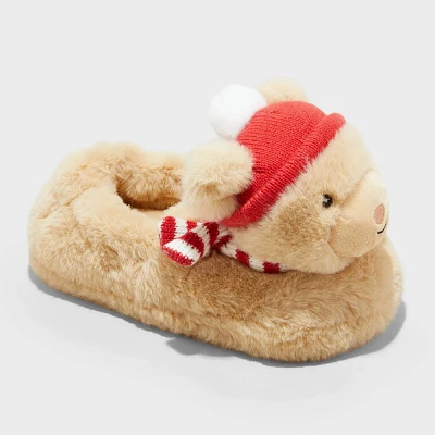 Toddler Holiday Teddy Bear Character Slippers