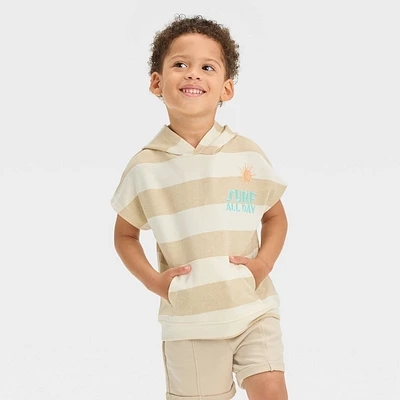 Grayson Mini Toddler Boys French Terry Striped Hoodie T-Shirt
