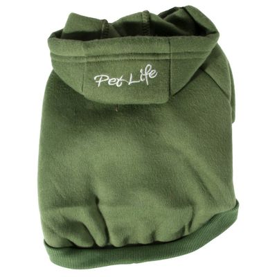 Pet Life Fashion Plush Cotton Hooded Sweater Dog Hoodie - Green - L