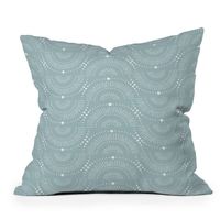 Heather Dutton Rise and Shine Mist Outdoor Throw Pillow Blue