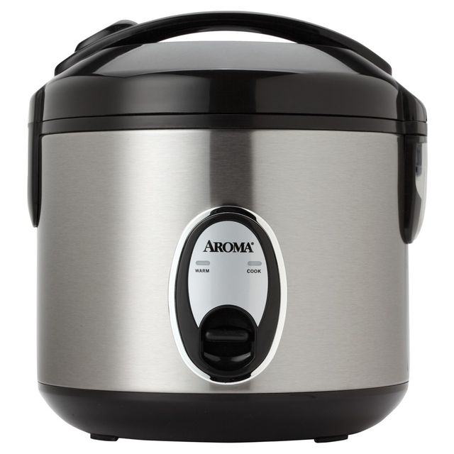 Aroma Pot-Style Rice Cooker and Food Steamer - Black/Silver, 1 ct
