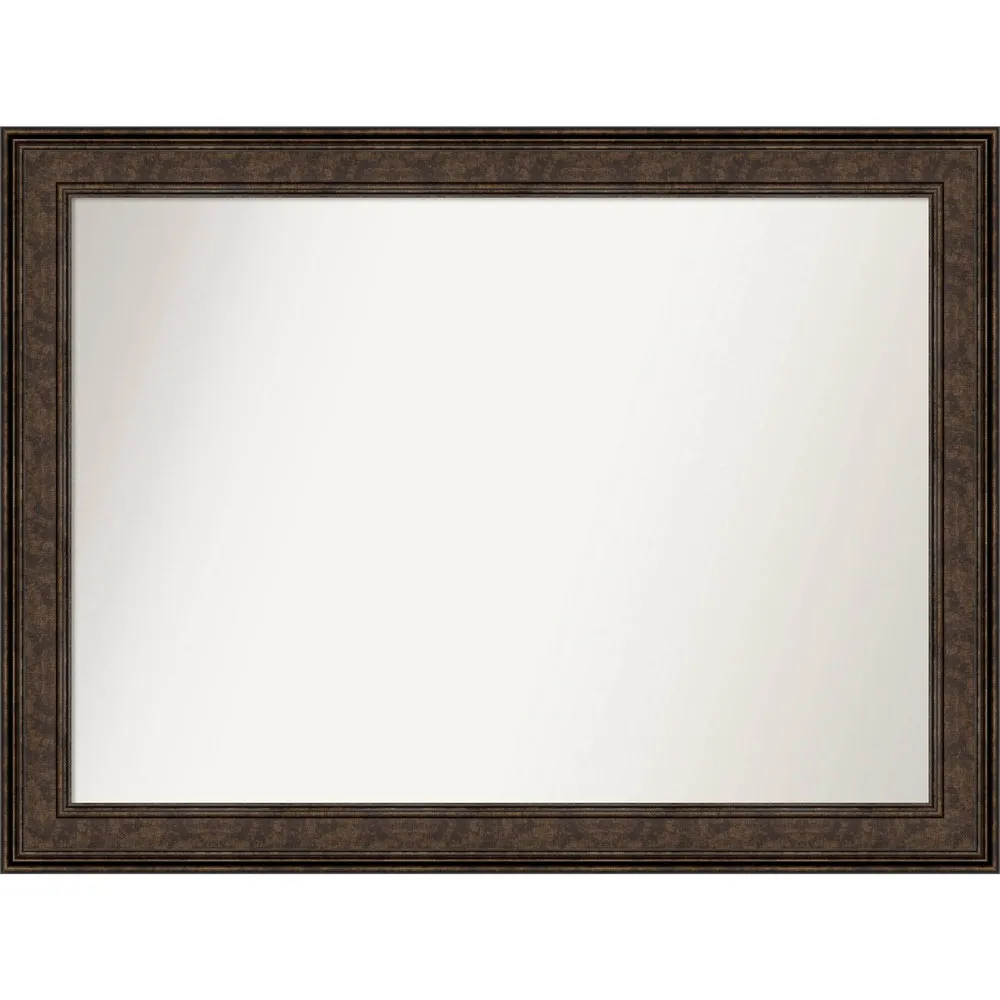 44 x 33 Non-Beveled Ridge Bronze Bathroom Wall Mirror - Amanti Art