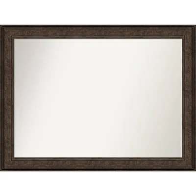 44 x 33 Non-Beveled Ridge Bronze Bathroom Wall Mirror - Amanti Art